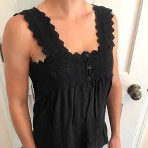 Cute black dress up tank top